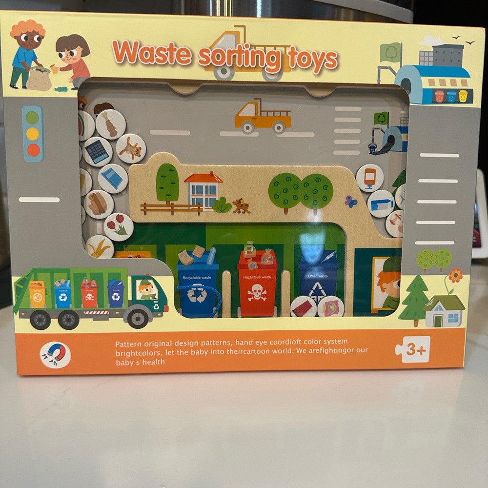 Magnetic Waste Sorting Toys Set - Montessori Toy Maze for Children Ages 3+
